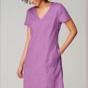 J. Jill Lavender Short Sleeve Midi Dress